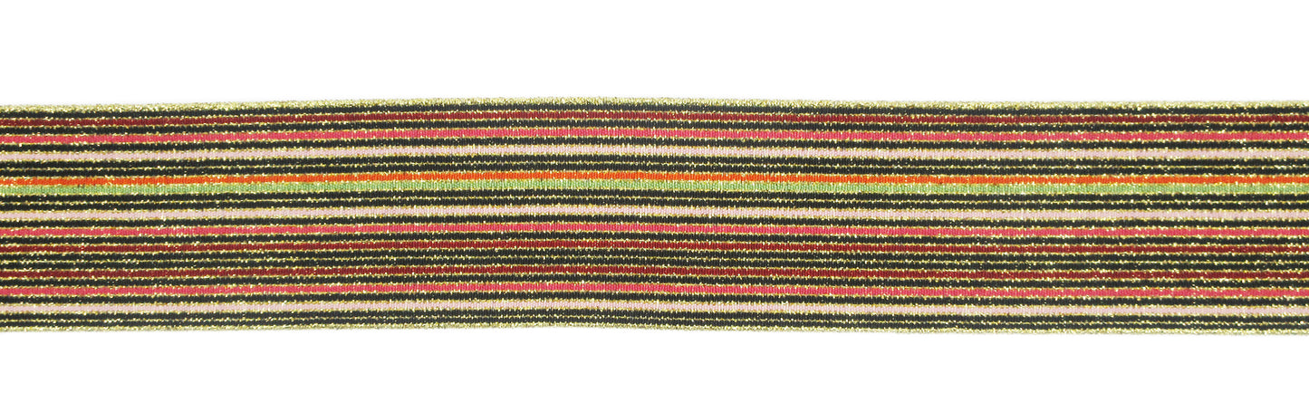 Elastico a Righe Colorato Lurex Altezza 5cm