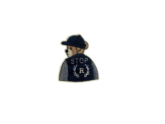 Orsetto Applicazione Toppa da Cucire con Cappello e Scritta STOP