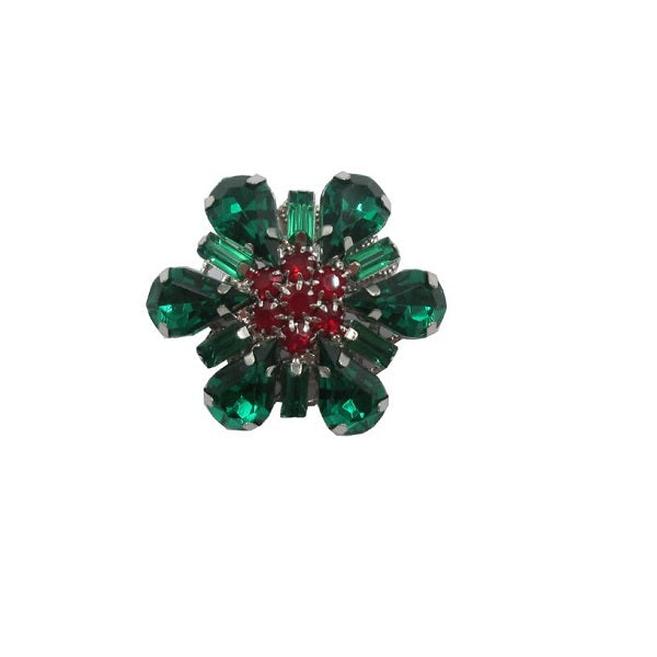 Bottone Gioiello Verde e Rosso