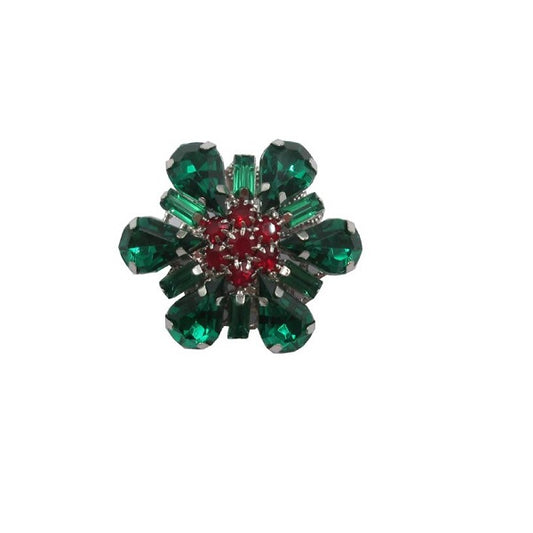 Bottone Gioiello Verde e Rosso