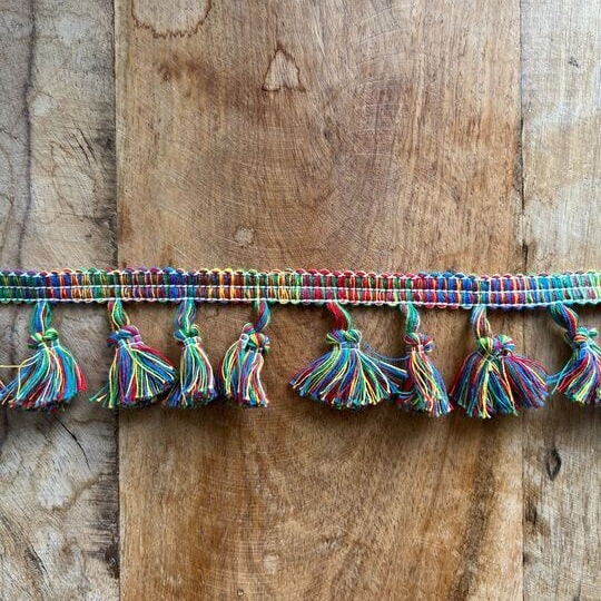 Frangia con Nappine Colorate in Cotone alta 4.5 cm – Fabrics & Details