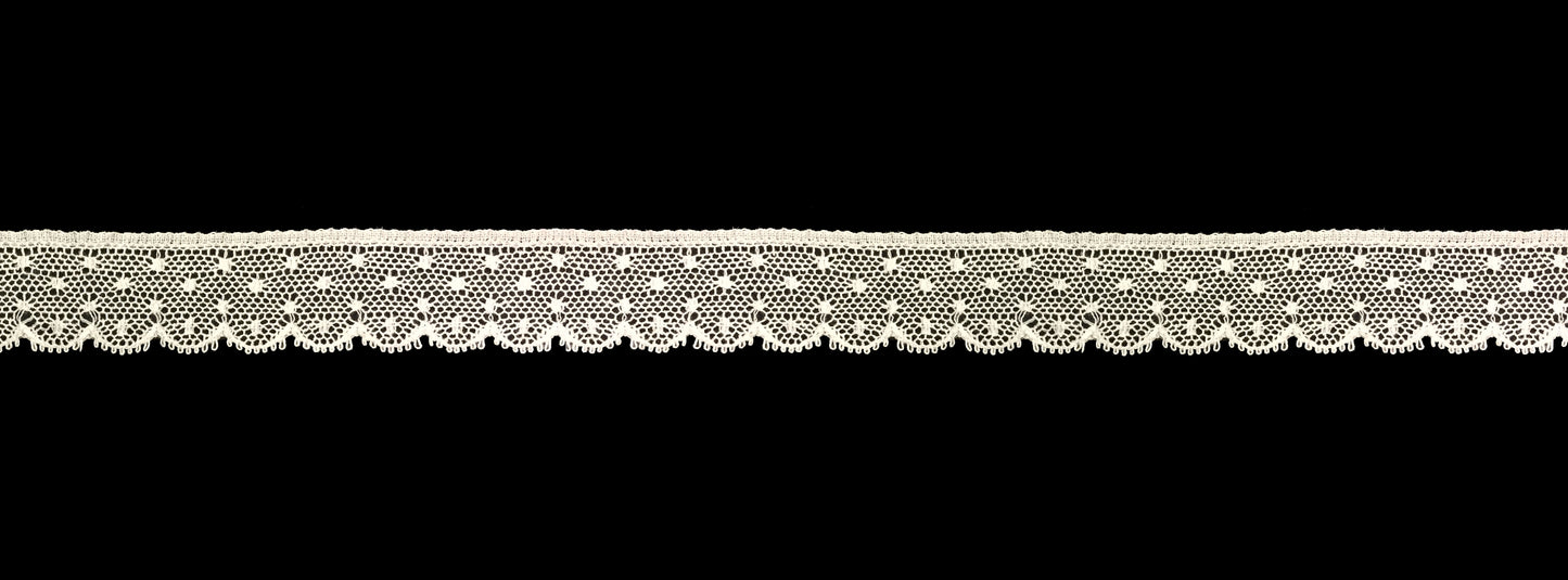 Pizzo Valencienne Cotone con Pois 2 cm