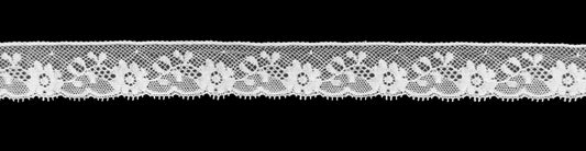 Pizzo Valencienne Cotone con Disegno Floreale alto 2.5cm