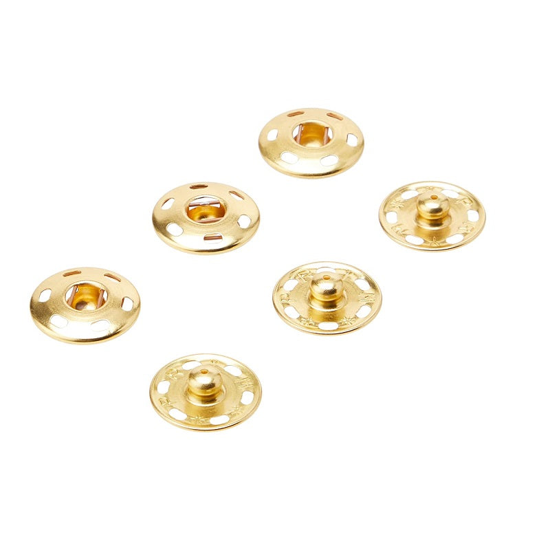 Bottoni A Scatto Con Fiore Intagliato – 6 Pezzi, Misure 15-30 Mm, Colore Oro, In Lega Di Zinco, Per Abbigliamento E Fai Da Te