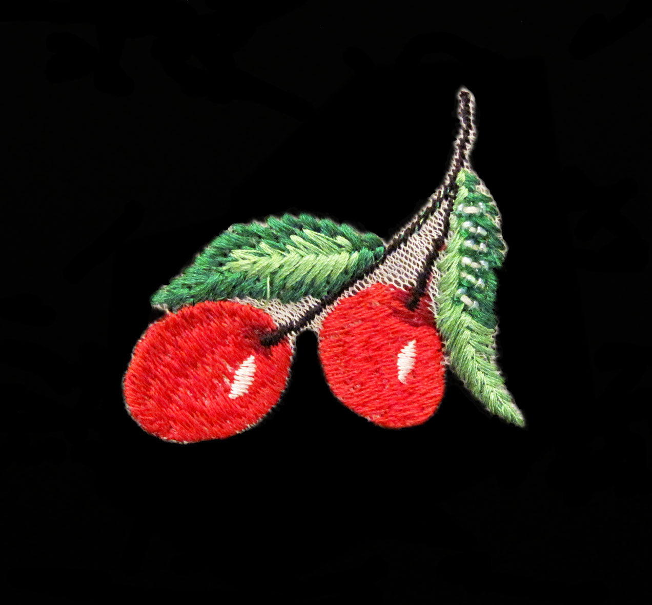 Toppa Termoadesiva Ciliegia Ricamata