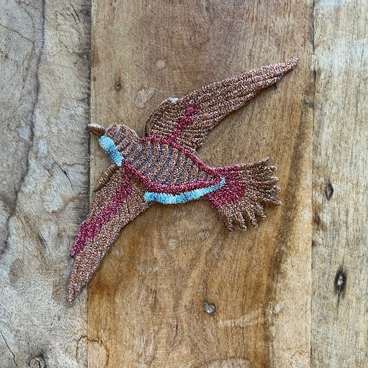 Patch Uccellino Termoadesivo con Filo Lurex