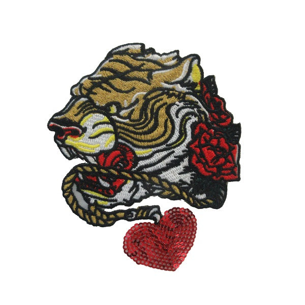 Applicazione Termoadesiva Tigre con Cuore