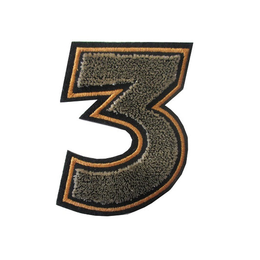 Applicazione Numero "3" in Velluto Termoadesivo