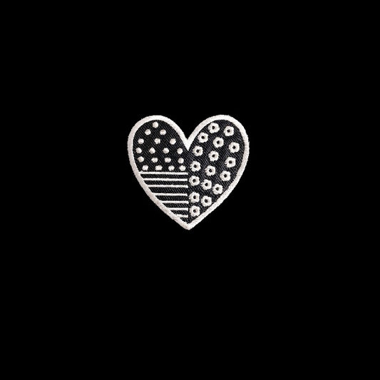 Toppa Cuore Piccolo Ricamo Pois, Righe e Fiori Termoadesiva