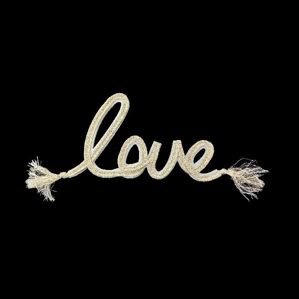 Applicazione "Love"  Ricamo con Fettuccia Cotone Termoadesiva