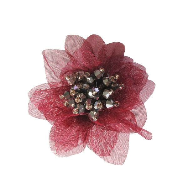 Spilla in Organza con Ricamo Corallini