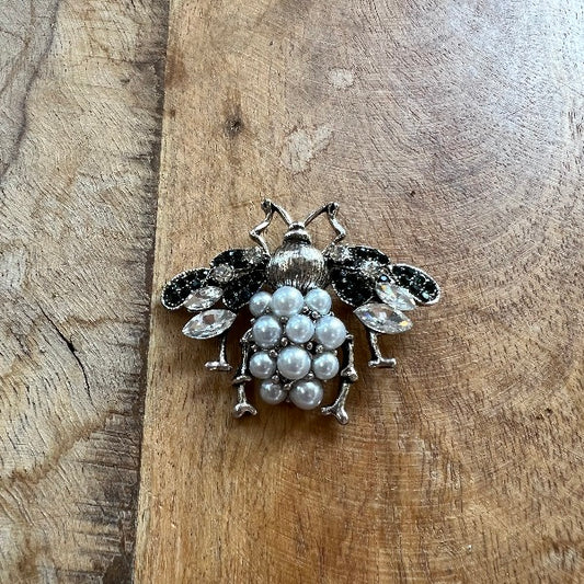 Spilla Gioiello Insetto con Pietre e Perle