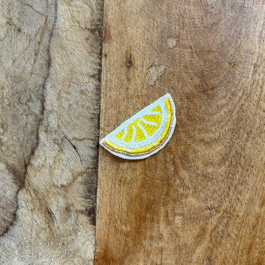 Applicazione Limone Ricamo Corallini Termoadesiva