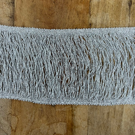 Frangia Anellata Lurex Argento 14 cm